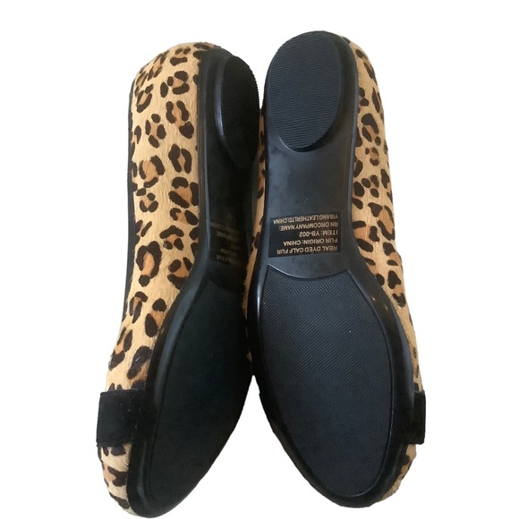 Vaneli women’s calf hair fur leopard ballet flats slip on flats shoes size 5 - Picture 5 of 6